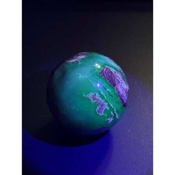 Natural Football Volcano Agate Sphere UVs Healing Crystal Stone 60.4mm 304g - Picture 6 of 15